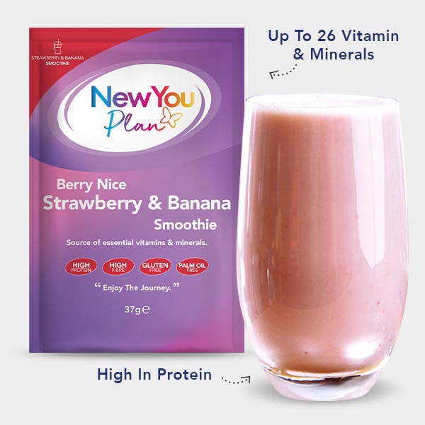 Vegetarian Low Calorie VLCD Strawberry Banana Smoothie